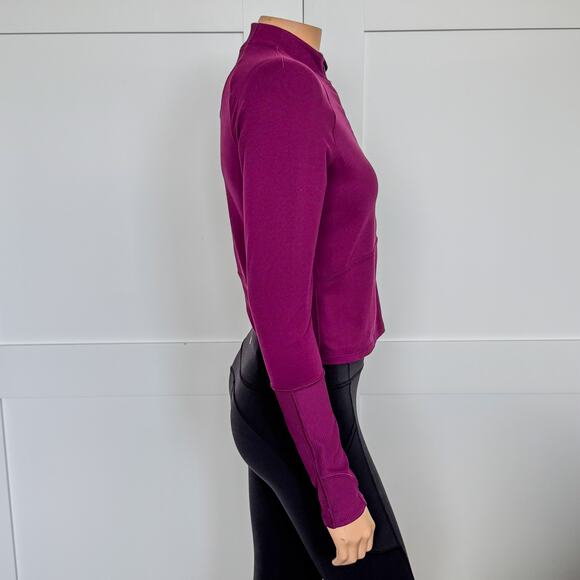 Lululemon Rulu Cropped Long Sleeve 1/2 Zip Marvel Purple Pullover, Women’s 8 - Picture 3 of 8